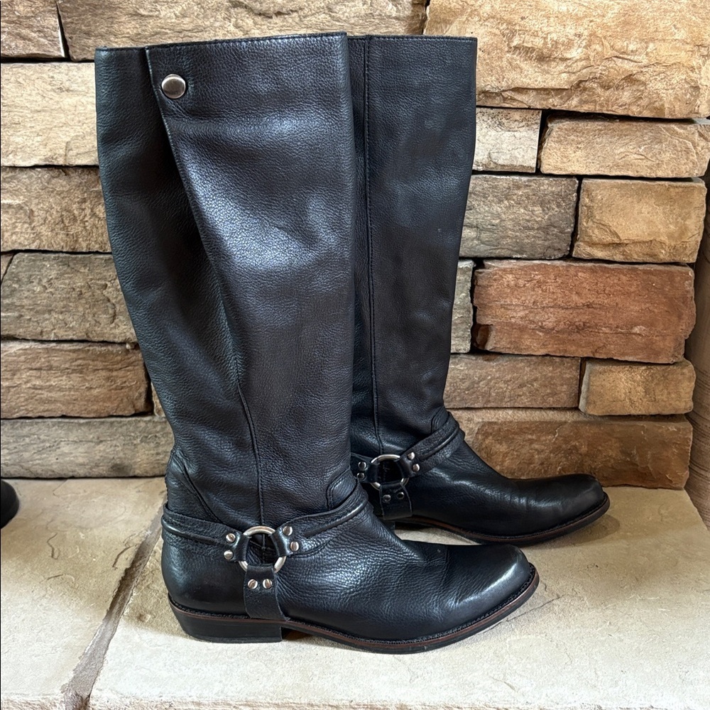 Franco Sarto sz 10 Larriat artisan collection black leather western tall boots - Picture 7 of 16